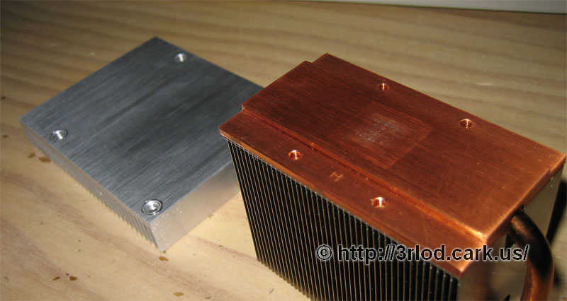 Heatsinks after removing the original thermal compound.